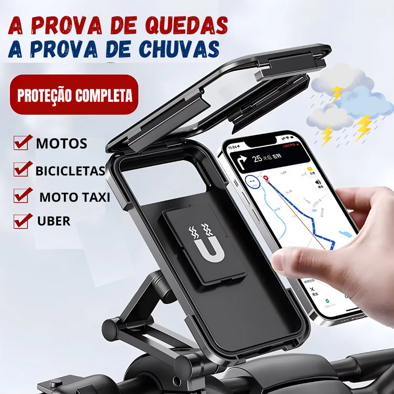 Suporte de celular para motocicleta à prova d'água 360° giratório ajustável